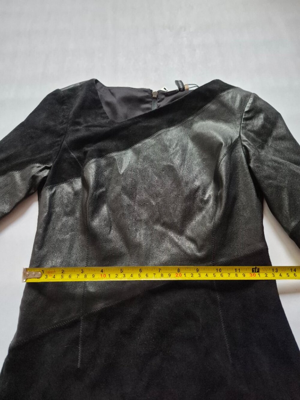 New Elie Tahari Black Suede & Leather Dress Size 0 - Picture 10 of 15